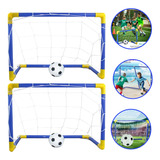 Jogo Kit 02 Futebol Mini Infantil Golzinho Trave Rede Bola