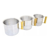 Jogo Kit 3 Canecos Canecão Café Leiteira Fervedor Leite 