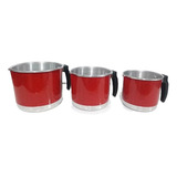 Jogo Kit 3 Canecos Canecão Leiteira Fervedor Leite Café