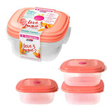 Jogo Kit 3 Potes Mantimentos Frutas Legumes Papinha Vasilha