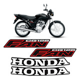 Jogo Kit Adesivos Para Honda Cg Fan 125 2006 Moto Preta