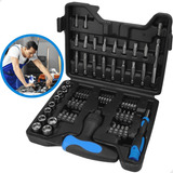 Jogo Kit De Soquete 63 Peças Catraca Philips Fenda + Maleta