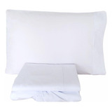 Jogo Lençol 3pçs Solteiro Cama Auxiliar 78cm 200 Fios Branco