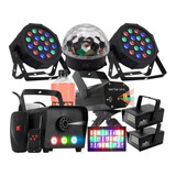 Jogo Luz Kit Iluminação Festa Total 9x1 Laser Fumaça Strobo