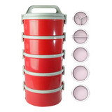 Jogo Marmita Térmica C/ Presilhas E Alça Soprano 5 Pçs 1,5lt