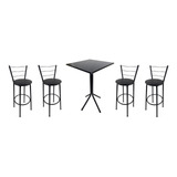 Jogo Mesa Bistro 4 Banquetas Alta Bar Lanchonete Envio 24hr