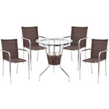 Jogo Mesa Com Cooler 4 Cadeiras Fibra Aluminio Sala Jardim