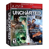 Jogo Mídia Física Uncharted Dual Pack Playstation 3 Ps3