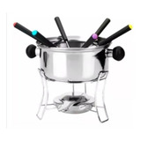 Jogo Panela Conjunto P/ Fondue Aço Inox Com 10 Peças