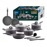 Jogo Panelas Indução 10pçs Antiaderente Brinox Smart Plus 