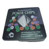 Jogo Para Poker Chips Professional Profissional Na Lata Luxo