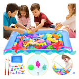 Jogo Pesca Magnética Brinquedo Pega Peixe Infantil 20 Peças