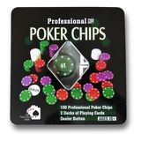 Jogo Poker Chips Profissional 100 Fichas Numerada 2 Baralhos