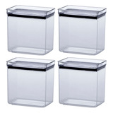 Jogo Potes Herméticos 4un 1300ml Empilháveis