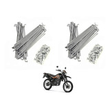 Jogo Raios Cromado Dianteiro Traseiro Xtz 125 X Motard