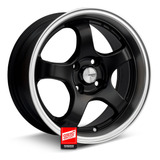 Jogo Roda 5fivex Aro 15x7 4x100 Offset 32 Preto