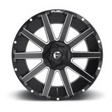 Jogo Roda Fuel Contra 20x9 8x165.1 +20mm Preto Fresado