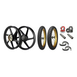 Jogo Roda Liga Leve Titan Fan 150 Start 160 Tambor Scud Pneu