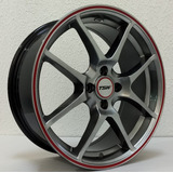 Jogo Roda Tsw Trackstar 17 4x100 Dark Gloss Vw/gm/hyundai
