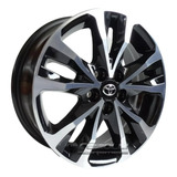 Jogo Rodas Toyota Corolla Xrs 2018 Aro 16 + Bicos + Porcas Cor Preto Diamantado