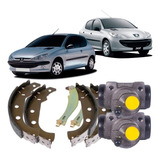Jogo Sapata Lona + Cilindro De Freio Peugeot 206 Peugeot 207