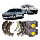 Jogo Sapata Lona + Cilindro De Freio Peugeot 206 Peugeot 207