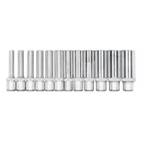 Jogo Soquete Longo Sextavado 1/4 12 Pçs 4 A 13 Mm Gedore Red