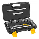 Jogo Soquetes Estriados Encaixe 1/2 08 A 32mm 22pc Vonder