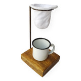 Jogo Suporte Mini Coador De Café Individual Caneca Esmaltada
