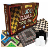 Jogo Tabuleiro 3 Em 1 Ludo Dama Trilha Pais & Filhos