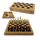 Jogo Tabuleiro Xadrez Dobrável Profissional 3 X 1 Dama Gamão