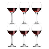 Jogo Taças Vinho Misket Vidro Cristal 365ml Conjunto 6 Peças Cor Branco