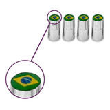 Jogo Tampa Válvula Pneu Carro Cromada Universal