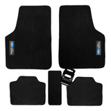 Jogo Tapete De Borracha Bordado Ford 5 Peças + Lixeira