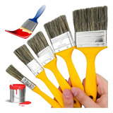 Jogo Trincha Pincel De Pintura P/ Tinta Esmalte Oleo Parede 