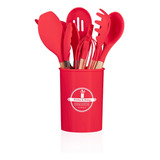 Jogo Utensílios De Cozinha 12 Peças Silicone Colher Concha