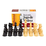 Jogo Xadrez Jaehrig Profissional Bege E Preto Peças Com Peso