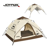Joyfox Barraca Camping 4 Pessoas Automatica Barraca Para Acampar Impermeavel 2000mm Grande 240*210*135cm Cor Bege