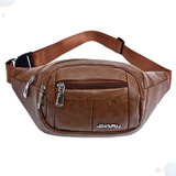Jtk Pochete Masculina Bolsa Cintura Motoqueiro Multiuso Cor Marrom-claro