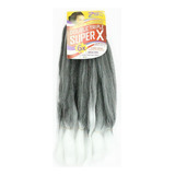 Jumbo Super X 400g Cabelo Sintético Jumbão Tranças Boxbraids Cor Grizalho Com Branco #t1b/11