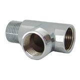 Junção Adaptador T P Torneira Engate 1/2 E 3/4 Metal Cromado