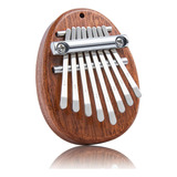 Kalimba 8-teclas Mini Portatil Percusao Madeira Polegar Cor Marrom