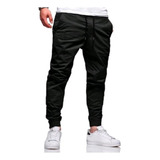 Ki 2 Calças Jogger Sarja Masculina C/punho Cordão Regulagem