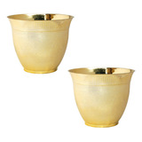 Ki 2 Vasos Grego Dourado Cachepô Orquídeas E Decoração