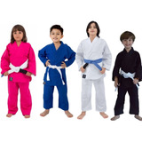 Kimono Infantil Judo Jiu Jitsu Liso Reforçado + Faixa