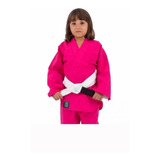 Kimono Infantil Judô Jiu Jitsu Reforçado Rosa + Faixa 