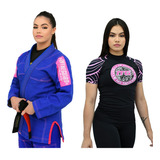 Kimono Jiu Jitsu Feminino Grátis Body Rosas Sublimado