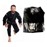 Kimono Jiu Jitsu Trançado 50% Forrado King Pezom E Faixa