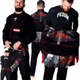 Kimono Jiu Jitsu Trançado 50% Forrado Tattoo Pezom E Faixa