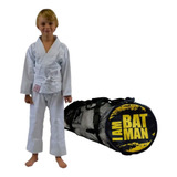 Kimono Jiu-jitsu Judô Juvenil Keiko Branco + Bolsa Batman